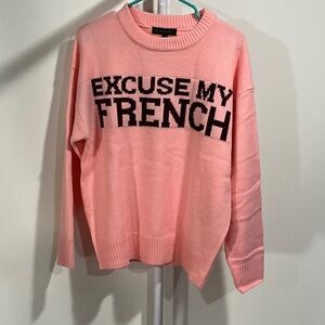 Dance & Marvel Excuse My French Pink Sweater